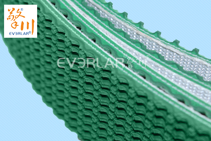 擎川everlar定制PVC输送带绿色花纹加钢扣